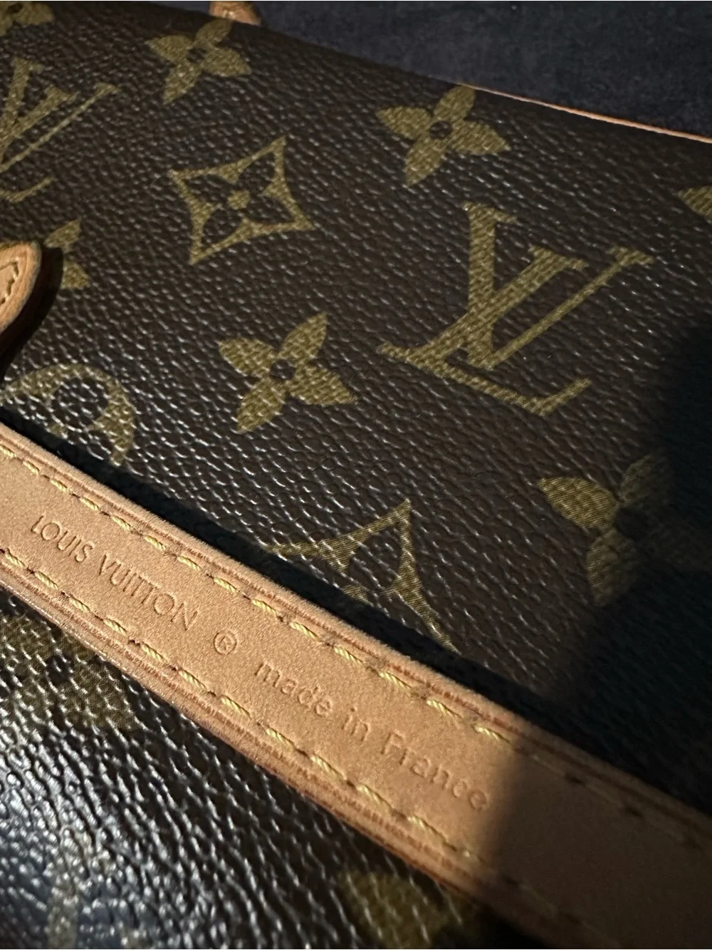 Louis Vuitton Marelle Monogram Canvas Hip Bag / Clutch with Tan Leather Trim